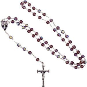 Italian Crystal Rosaries 6mm Faceted Beads Christian Prayer Gift Women